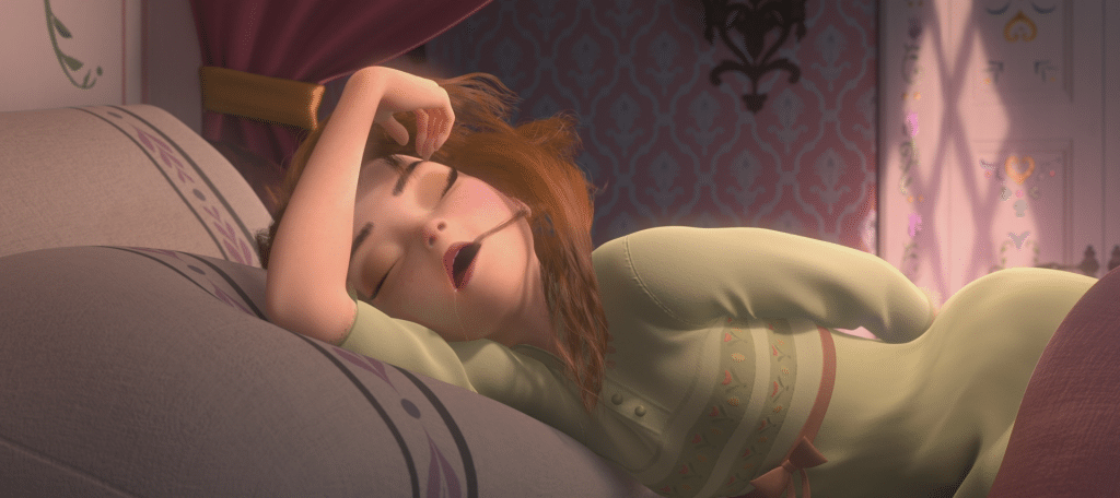 La_Reine_des_Neiges_(Disney)_Anna_réveil_difficile_jour_du_couronnement